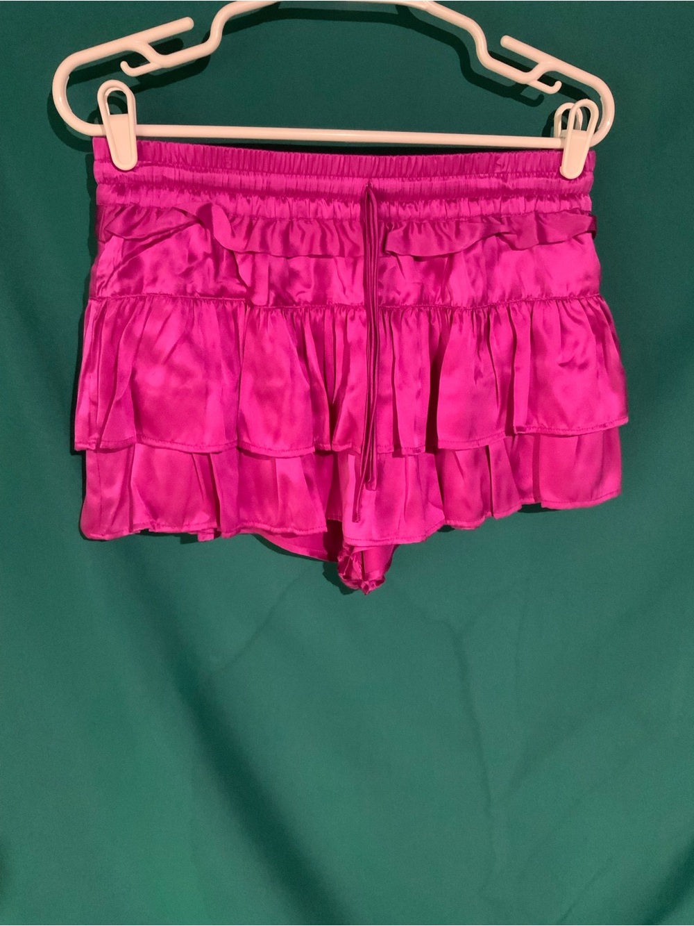 SHUG!, LALA SILK RUFFLED SKORT, A TIERED SILHOUETTE WITH ELASTICATED WAISTBAND